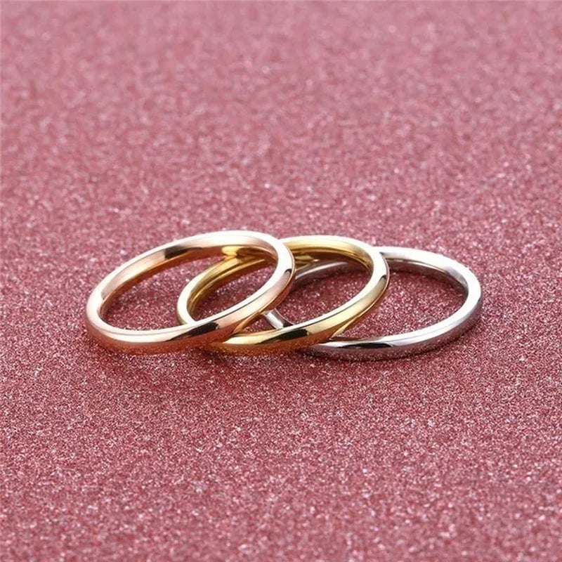 1pcs elegant gold  and Silver and Rose Gold Stainless Steel Comfort Fit Plain Wedding Band Ring Width 3mm