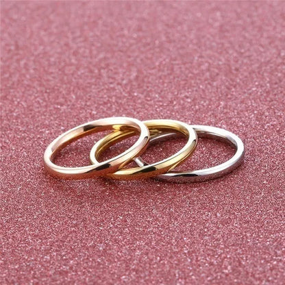 1pcs elegant gold  and Silver and Rose Gold Stainless Steel Comfort Fit Plain Wedding Band Ring Width 3mm
