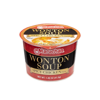 Microwavable Bowl Wonton Hot and Spicy Chicken Flavor, Pack of 8