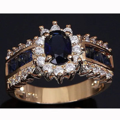 Jewelry Women Men's Blue Crystal Cubic Zirconia Engagement Wedding Rings Sz 7 8 9 10 11 - WORLD TIME VISITS