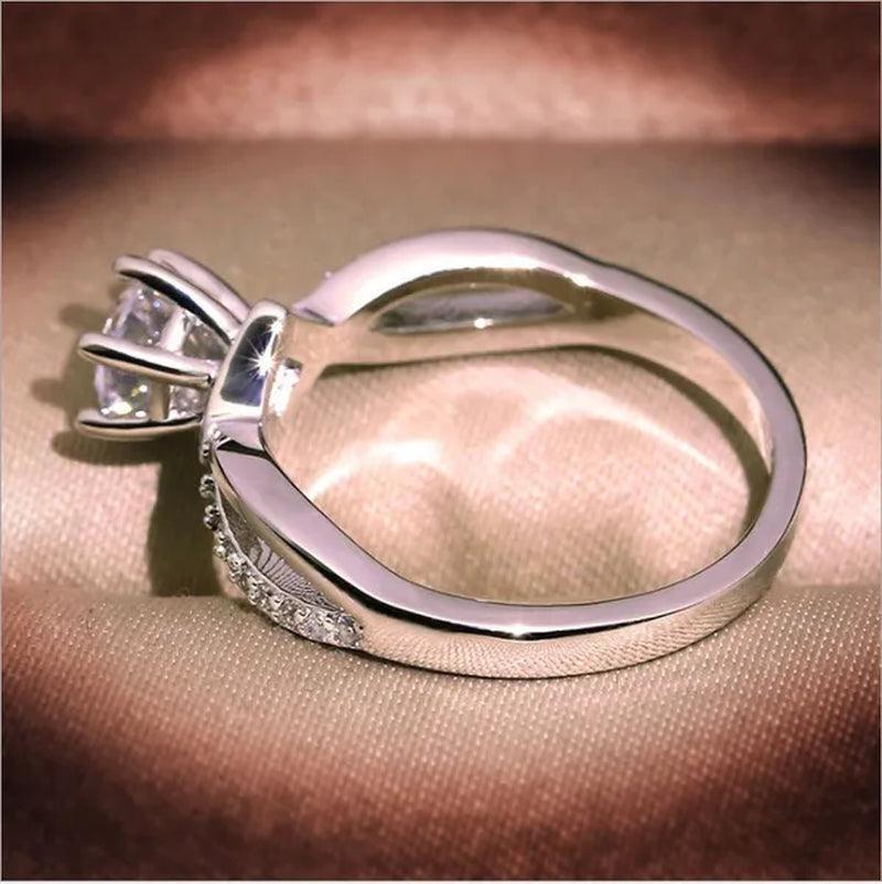 Six-Pronged Colorless Moissanite Infinity Engagement Ring In Infinity Ring Diamond Infinity Wedding Band  Infinity Ring Diamond Twist Ring Half-Way Infinity Ring Engagement Ring Anniversary Ring Rings for Women Fashion Jewelry