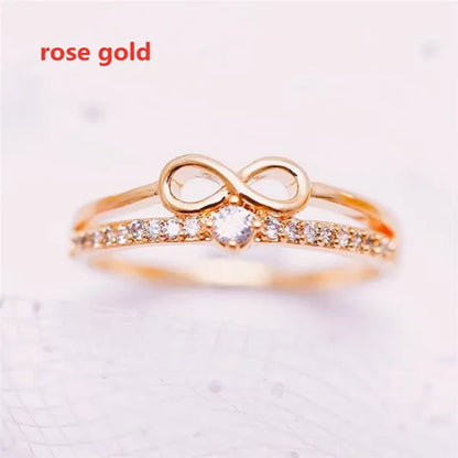 Fashion Silver colorRing for Women Diamond Infinity Love Rings Engagement Wedding Ring Party Female Jewelry Promise Rings Wedding Band Size 5-11 Bague Femme