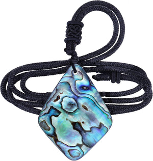 Adjustable Abalone Necklace for Women and Men Sea Shell Pendant with 18.11”-25.2” Cord