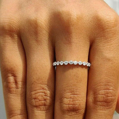 Fashion Bride Jewelry Luxury 925 Sterling Silver Ring Full Eternal Moissanite Diamond Rings for Women Proposal Wedding Engagement Anniversary Party Band Gift