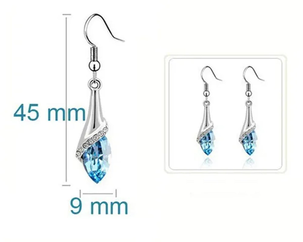 2022 Elegant Luxury Simple 18k Gold Sterling Silver Rose Gold Color Austrian Crystal Pendant Necklace Earring Bracelet 925 Sterling Silver Engagement Jewelry Set Lady Gift Birthday Gift Jewelry Set