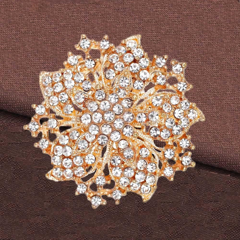 Fashion Jewelry Beautiful Silver Plated Rhinestone Crystal Brooch Pin for Woman