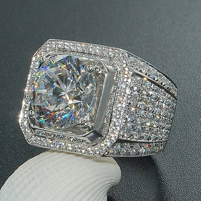 925 Sterling Silver Natural 2.8CT Yellow Topaz Ring Women Men Wedding Engagement
