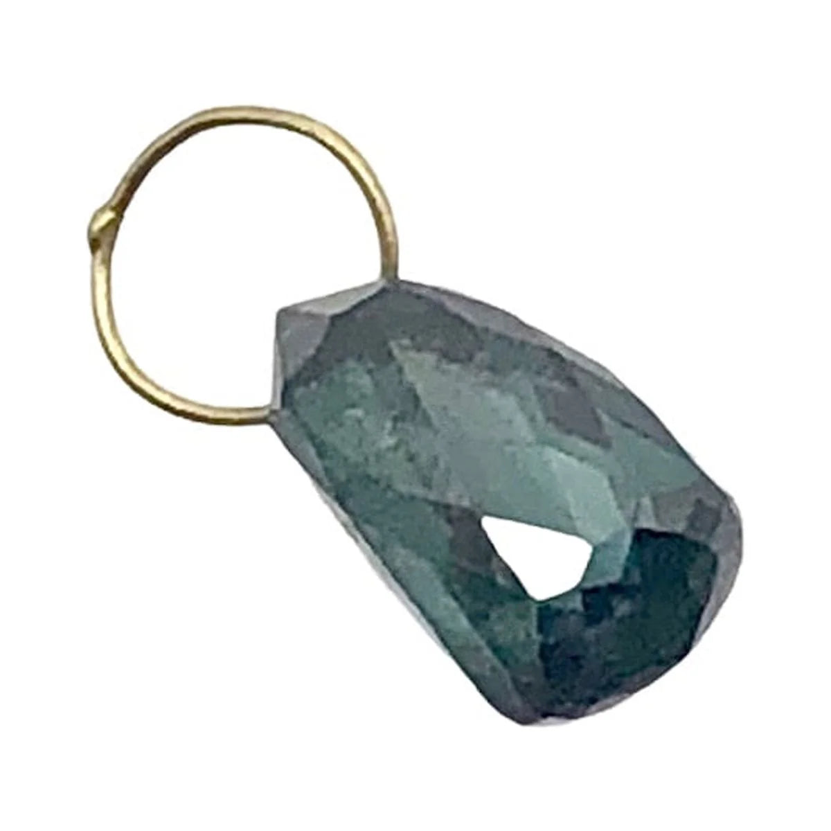 Blue Diamond Briolette 18K Gold Pendant | .8 Cts | 6X4Mm |