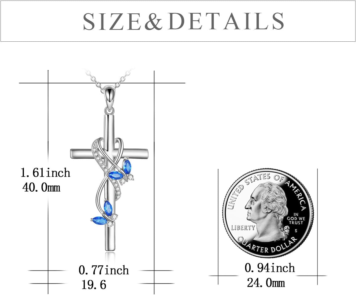 Butterfly Cross Necklace 925 Sterling Silver Cross Pendant Necklace for Women Girls Butterfly Jewelry Gifts