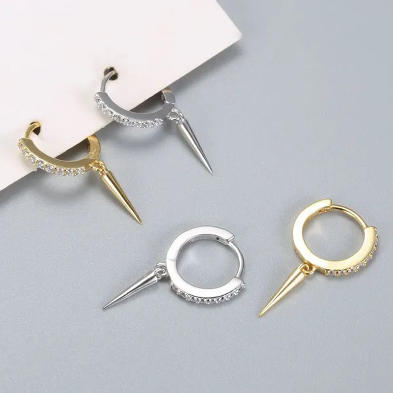 Dainty Huggie Hoop Earrings for Women, Silver Post Lightning Small Dangle Hoop Huggie Earrings Minimalist Hypoallergenic Jewelry Gifts for Women