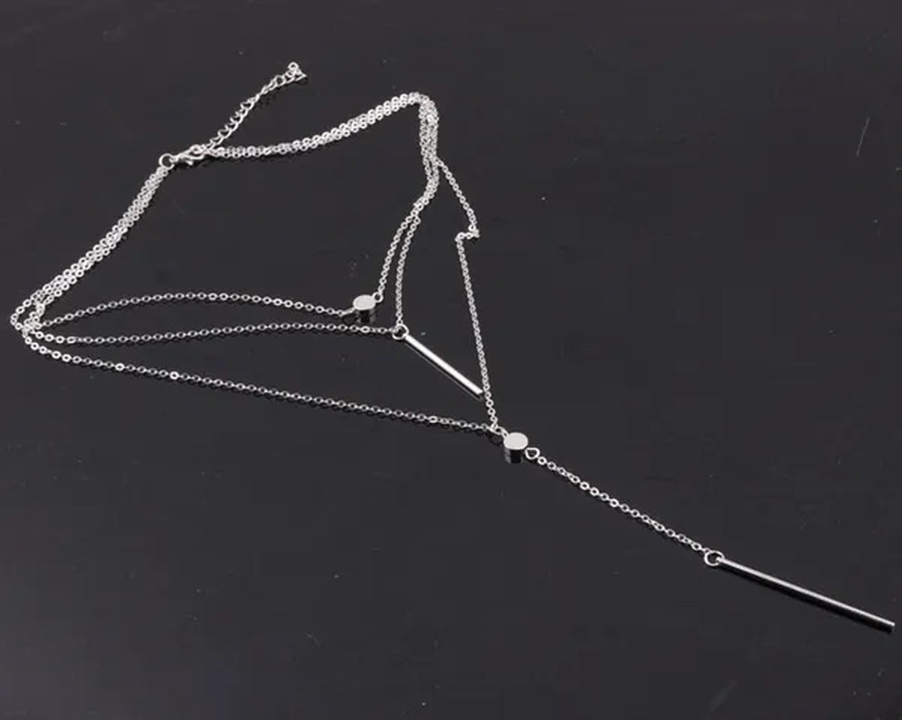 Elegant Multilayer Women Pendent Necklace Long Chain Necklace bo