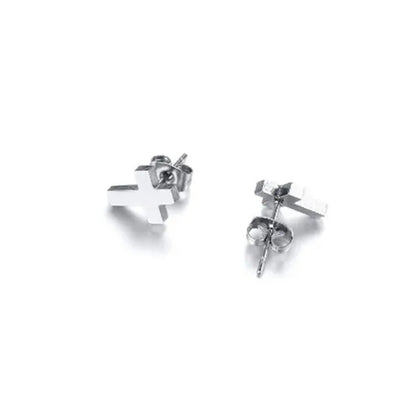 Delysia King Men'S Cross Stud Earrings - WORLD TIME VISITS
