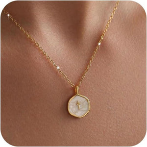 Cross Necklace for Women Dainty 14K Gold Plated Cross Necklace, Simple Cute Gold Cross Charm Necklaces for Women Easter Christian Baptism Religious Faith Jewelry Gifts