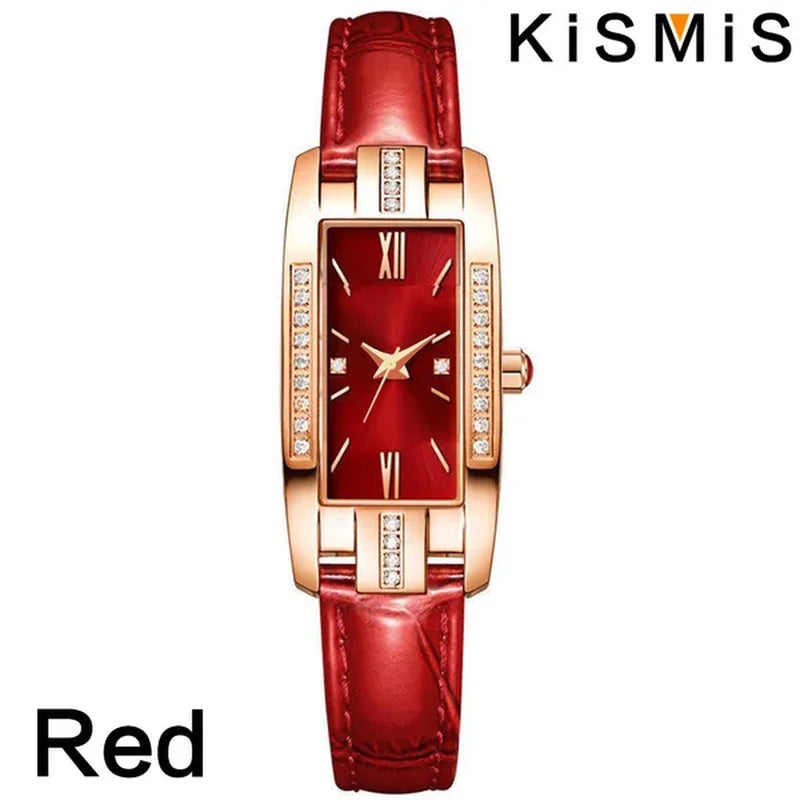 KISMIS 1PC/2Pcs Luxury Fashion Ladies Watch Diamond Inlaid Charm Unlimited Women's Watch Retro Fashion Quartz Watches Gift 3 Colors Available