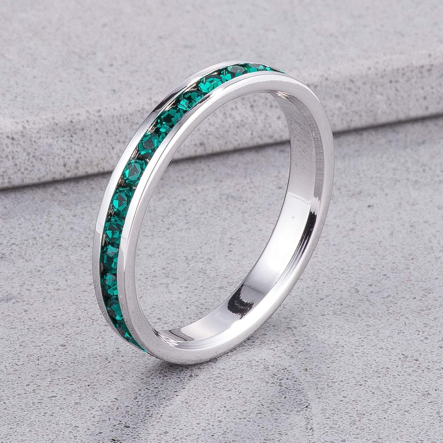 Stylish Birthstone Stackables Swarovski Crystal Eternity Bands