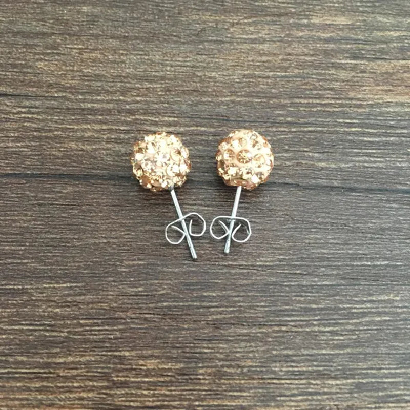 925 Sterling Silver Earrings Super Flash Diamond Earrings Full Diamond Earrings Shambala Ball Pendientes
