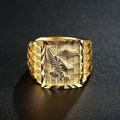 Punk Rock Eagle Men 's Ring Luxury Gold / Silver Color Size 7-13 Finger Jewelry