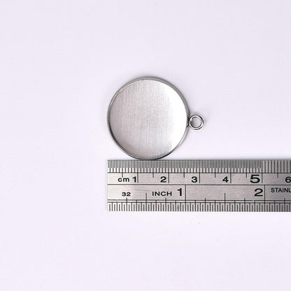 Silver Pendant Trays for Jewelry Making Kits, 40 Pieces Stainless Steel round Bezel with 40 Pcs Clear Cabochon Dome 25Mm / 1 Inch Diameter (Total 80 Pcs)