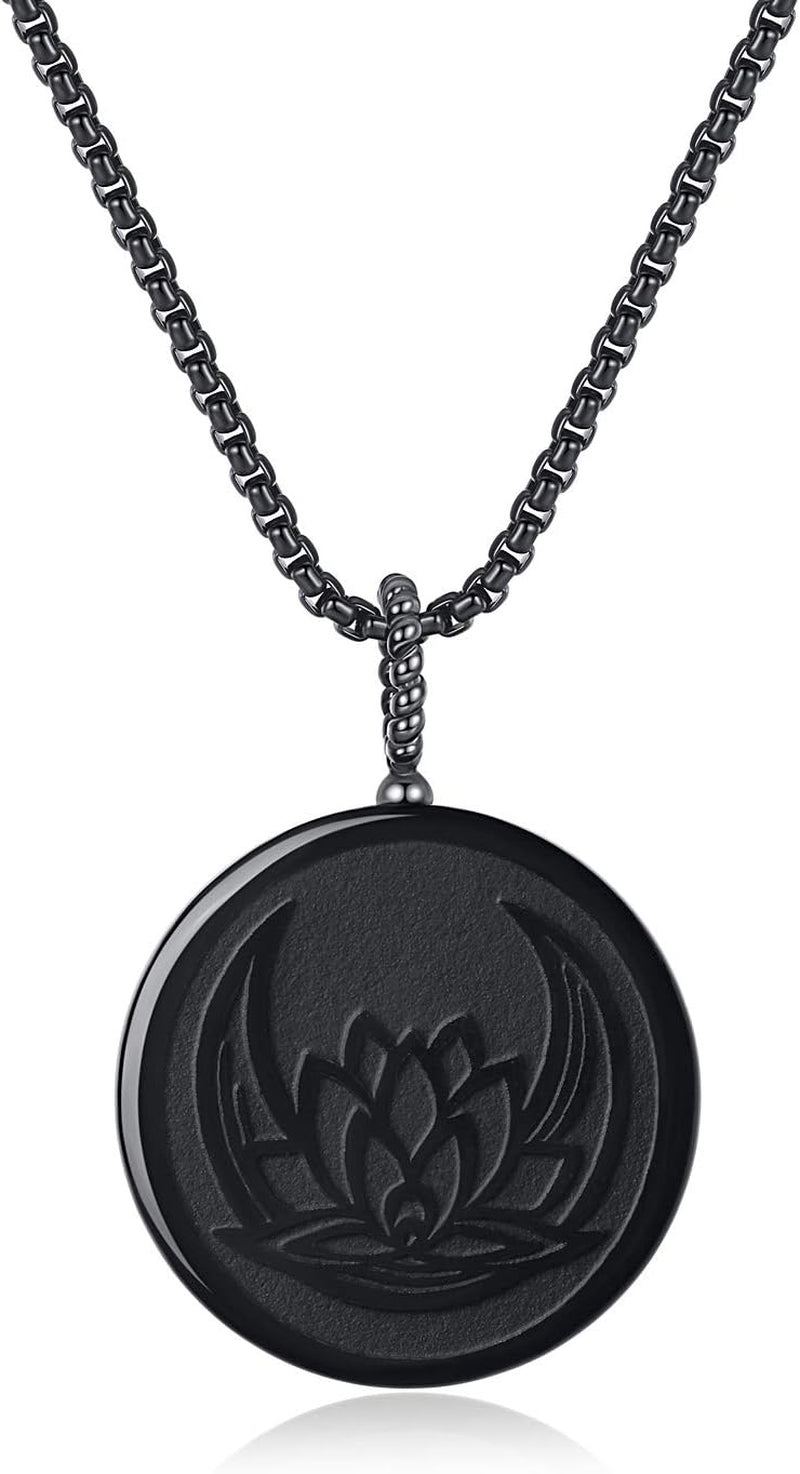 Religious Jewelry Obsidian Stone Necklace
