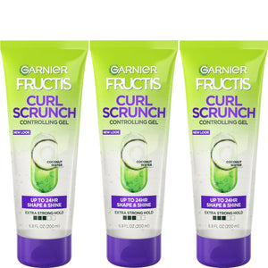 Fructis Style Curl Scrunch Controlling Gel for Shape & Shine, 6.8 Fl Oz, 3 Count (Packaging May Vary)