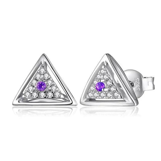 Majesty Diamonds MDS210122 0.1 CTW round Purple Amethyst Stud Earrings in 0.925 White Sterling Silver