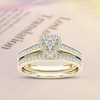 1Pc Luxury Romantic Couple Jewelry Accessories Men'S Diamond Ring Ladies Heart Diamond Couple Ring Bride Wedding Engagement Jewelry Us 6 - 11 - WORLD TIME VISITS