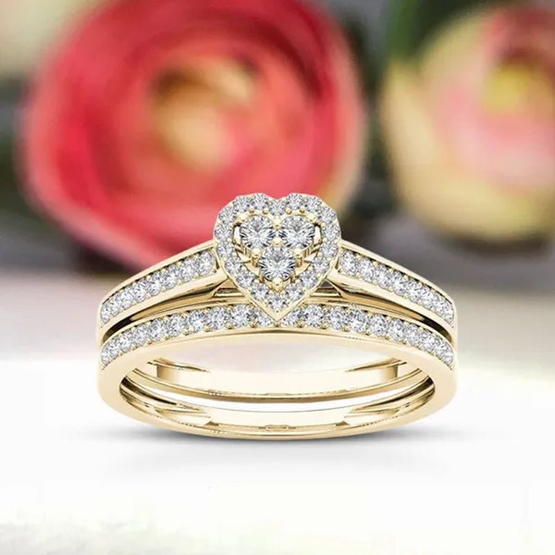 1Pc Luxury Romantic Couple Jewelry Accessories Men'S Diamond Ring Ladies Heart Diamond Couple Ring Bride Wedding Engagement Jewelry Us 6 - 11 - WORLD TIME VISITS