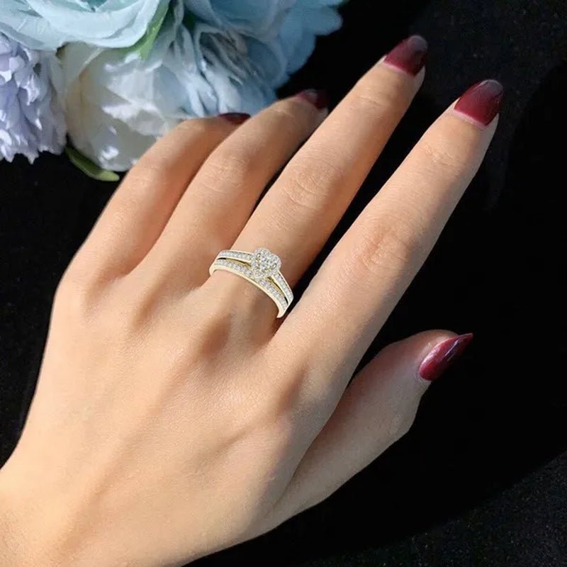 1Pc Luxury Romantic Couple Jewelry Accessories Men'S Diamond Ring Ladies Heart Diamond Couple Ring Bride Wedding Engagement Jewelry Us 6 - 11 - WORLD TIME VISITS