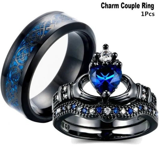 1Pcs Luxury Couple Rings Natural Gemstones Rings Promise Rings 925 Sterling Silver Rings for Women Stainless Steel Rings for Men Romantic Mens Ring Wedding Engagement Ring Fine Jewelry Accessories - WORLD TIME VISITS