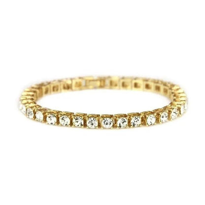 2021 Lastest Hip Hop Mens Iced Out Diamond Crystal Single Row Tennis Bracelet Silver and - WORLD TIME VISITS