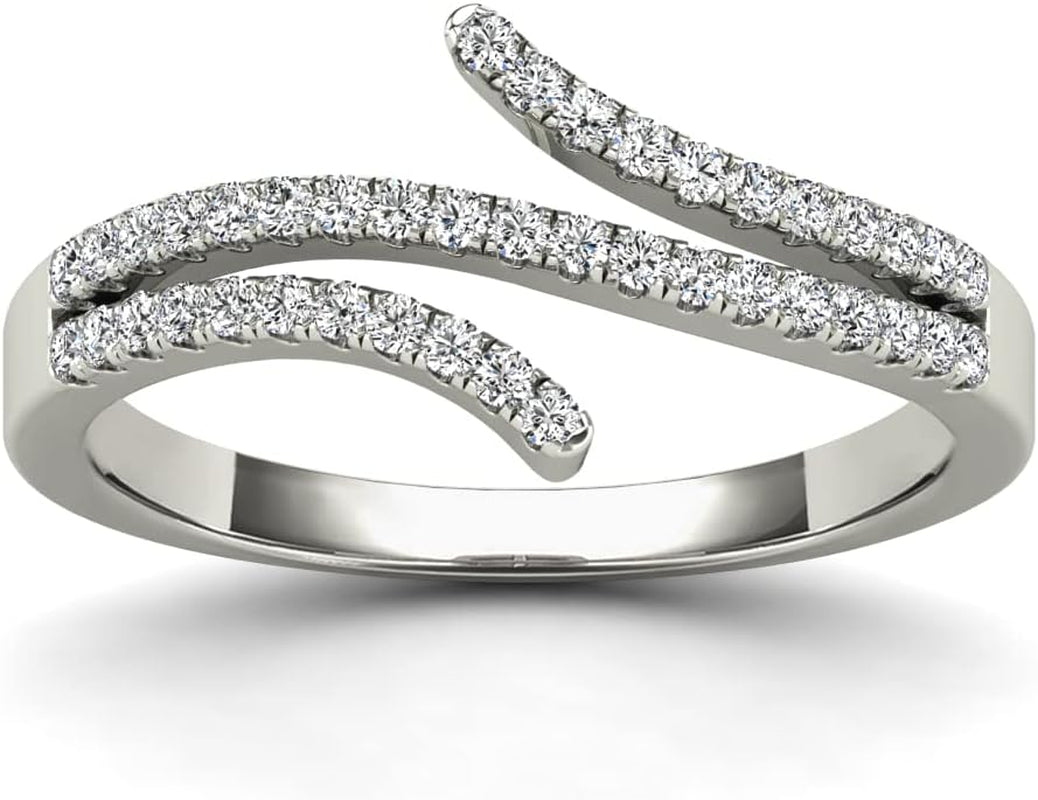 14K White Gold 1/5Ct. TDW Diamond Bypass Ring (H-I, I1-I2)