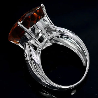 Fashion Womens Orange Sapphire Engagement Ring Size 6-10