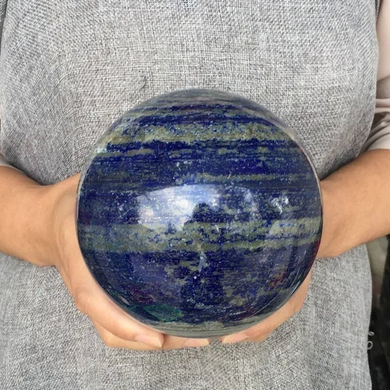 1KG+ Natural Lapis Lazuli Sphere Rock Quartz Crystal Ball Reiki Healing