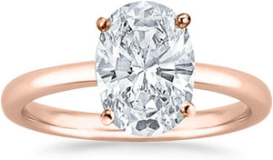 0.96 near 1 Ct Oval Cut Solitaire Diamond Engagement Ring 14K White Gold (G Color SI3 Clarity)