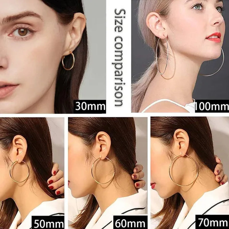 Large Hoop Earrings for Women Gorgeous Hypoallergenic 316L Stainless Steel Hoop Earrings for Girls