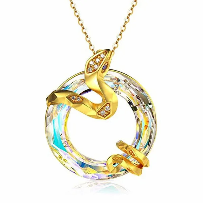 Fashion Phoenix /Snake /Pendant Necklace for Women Sterling Silver Female Jewelry Gifts with Zircon Crystal - WORLD TIME VISITS