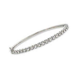 Enterprises 30103 3.60 CT Womens round Diamond Bangle Bracelet - White Gold