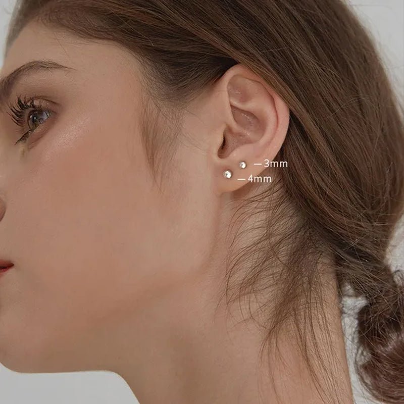 2/3/4/5/6/8Mm Stainless Steel round Pearl Stud Earrings Earrings for Women'S Fashion Party Wedding Jewelry - WORLD TIME VISITS