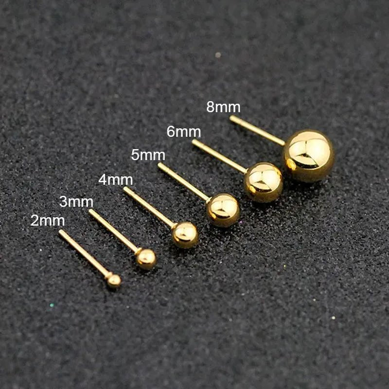 2/3/4/5/6/8Mm Stainless Steel round Pearl Stud Earrings Earrings for Women'S Fashion Party Wedding Jewelry - WORLD TIME VISITS