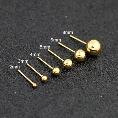 2/3/4/5/6/8Mm Stainless Steel round Pearl Stud Earrings Earrings for Women'S Fashion Party Wedding Jewelry - WORLD TIME VISITS