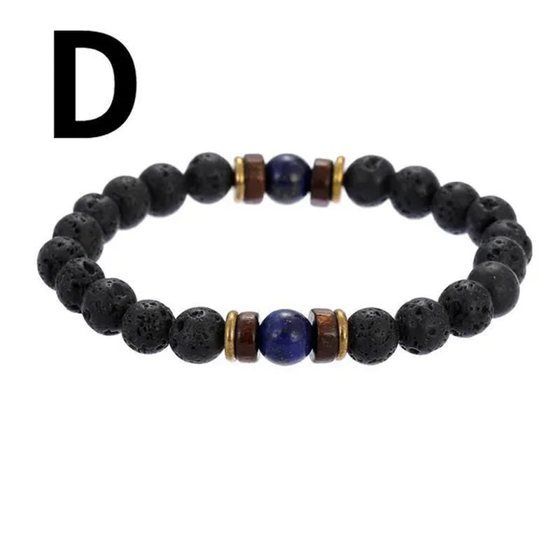 Luxury Fashion Men'S Creative Bead Bracelet Handwoven Adjustable Natural Stone Bead Bracelet Hip Hop Bracelet Men'S Jewelry Party Anniversary Gift Christmas Gift Jewelry - WORLD TIME VISITS