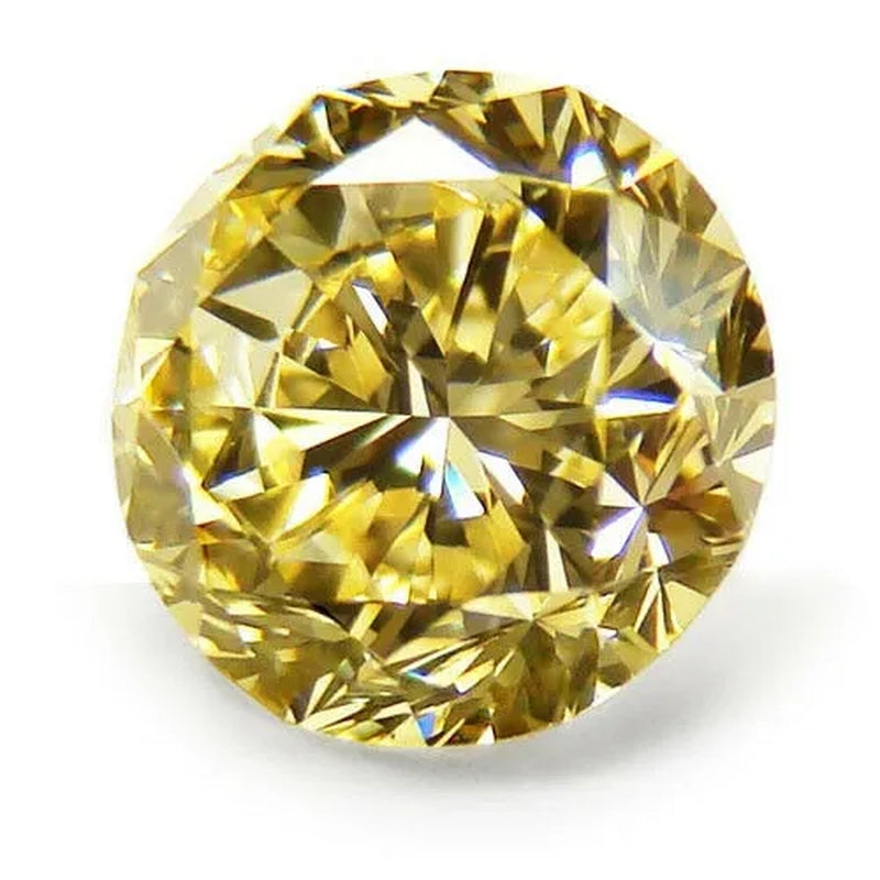 5.0Mm 0.5Ct Yellow Diamond round Excellent Cut Loose Gemstone with GIA Certificate