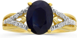 Sapphire and Diamond Ring in 14K Yellow Gold