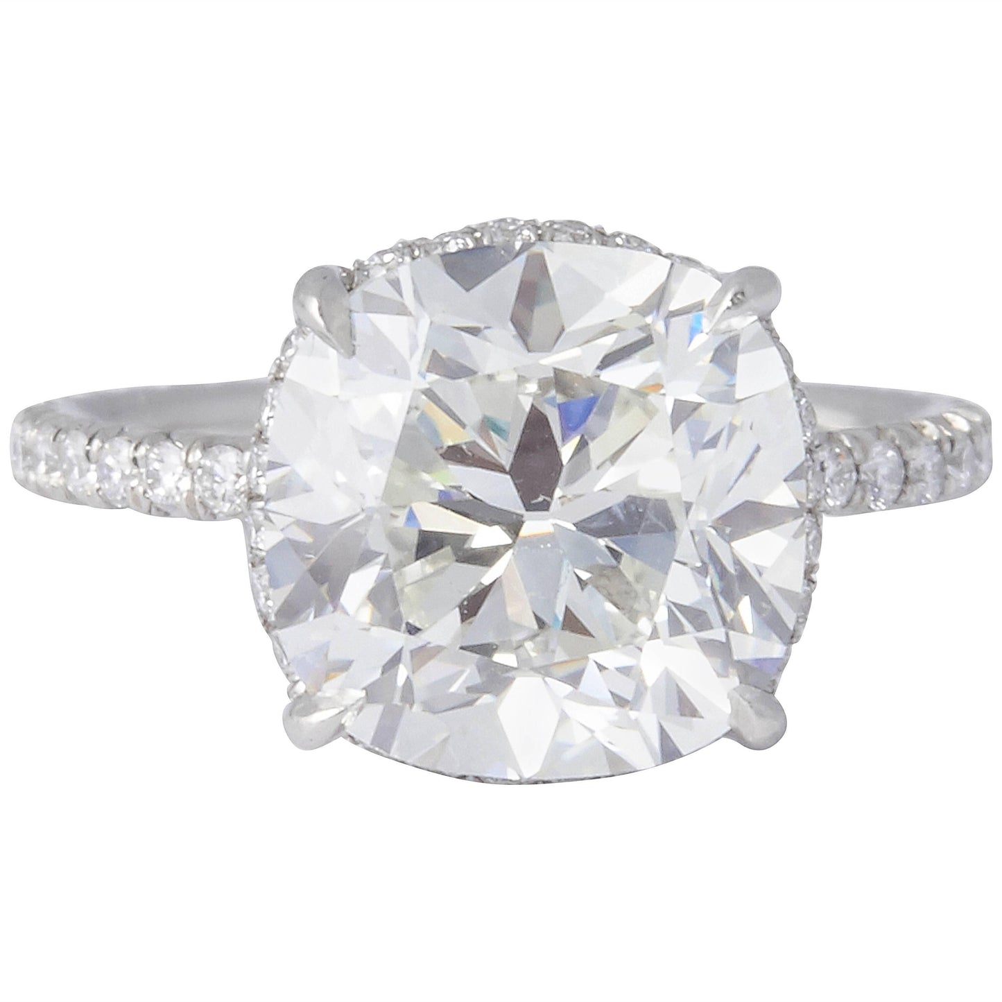 Rare 5 Carat Cushion Brilliant GIA Certified Platinum Engagement Ring