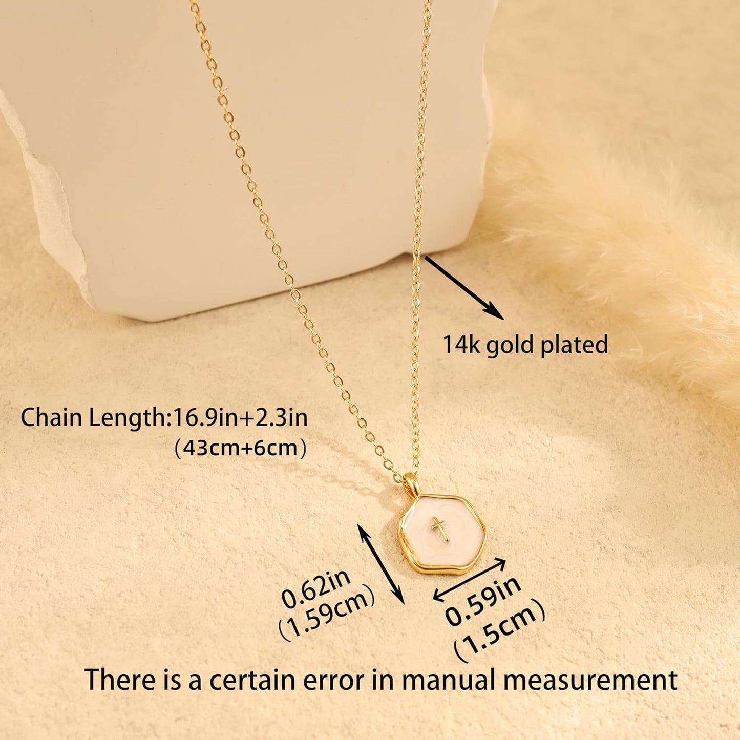 Cross Necklace for Women,14K Dainty Gold Plated Cross Necklaces Simple Pendant Necklaces for Women Trendy Small Gold Charm Necklace Cute Choker for Women Jewelry Gifts