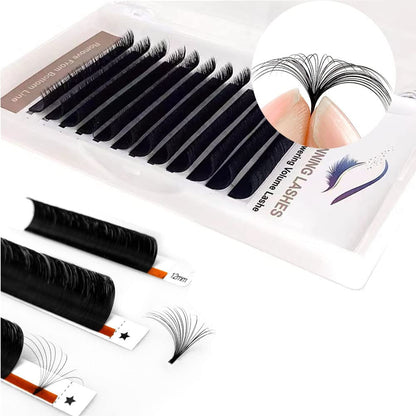 Volume Eyelash Extensions 0.05/0.07 Easy Fan Volume CC/D Curl | 8-15Mm Length | Easy Fan Volume Lashes 2D-20D Self Fanning Volume Lashes Long Lasting Blooming Lashes(0.05 CC 14Mm)