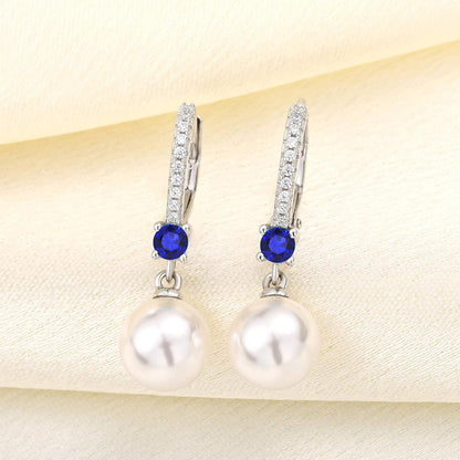 925 Sterling Silver Freshwater Pearl Hoop Earrings with Dangle Real Pearl,Simulated Pearls