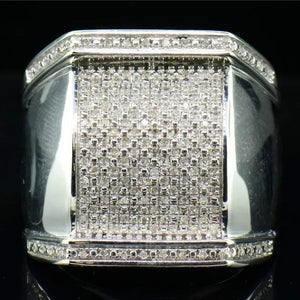 Men's Ring White Stone 925 Sterling Silver Ring Gifts