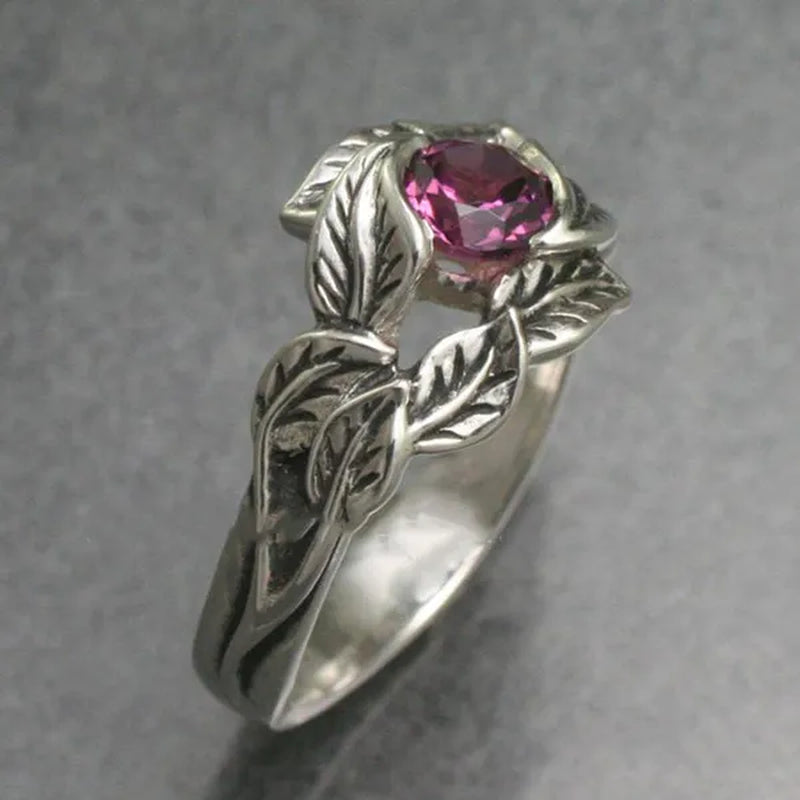 Vintage 925 Sterling Silver Purple Diamond Engagement Wedding Anniversary Gift Ring Size 6-10