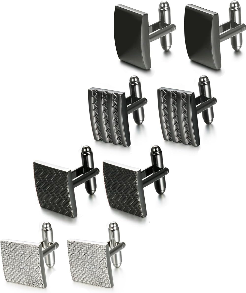 4-8 Pairs Wedding Business Classic Cufflinks for Men Unique Cufflink Set Mens
